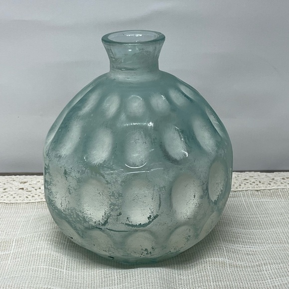 Vidrios San Miguel 100% Recycled Glass Vases Frosted Thumbprint Bulbous Spain - Picture 2 of 6